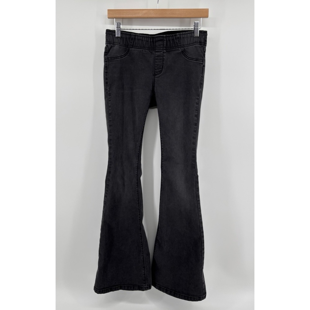 Free People Penny Pull On Flare Jeans Women's Sz 27 Bell Bottom Stretch Denim